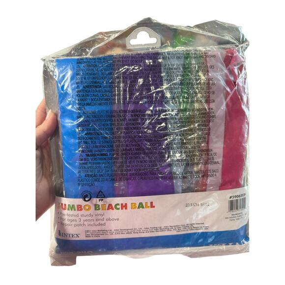 Intex Jumbo Beach Ball 42" The Wet Set 59065 Vinyl Stripe Inflatable 2011 Sealed - Picture 6 of 9
